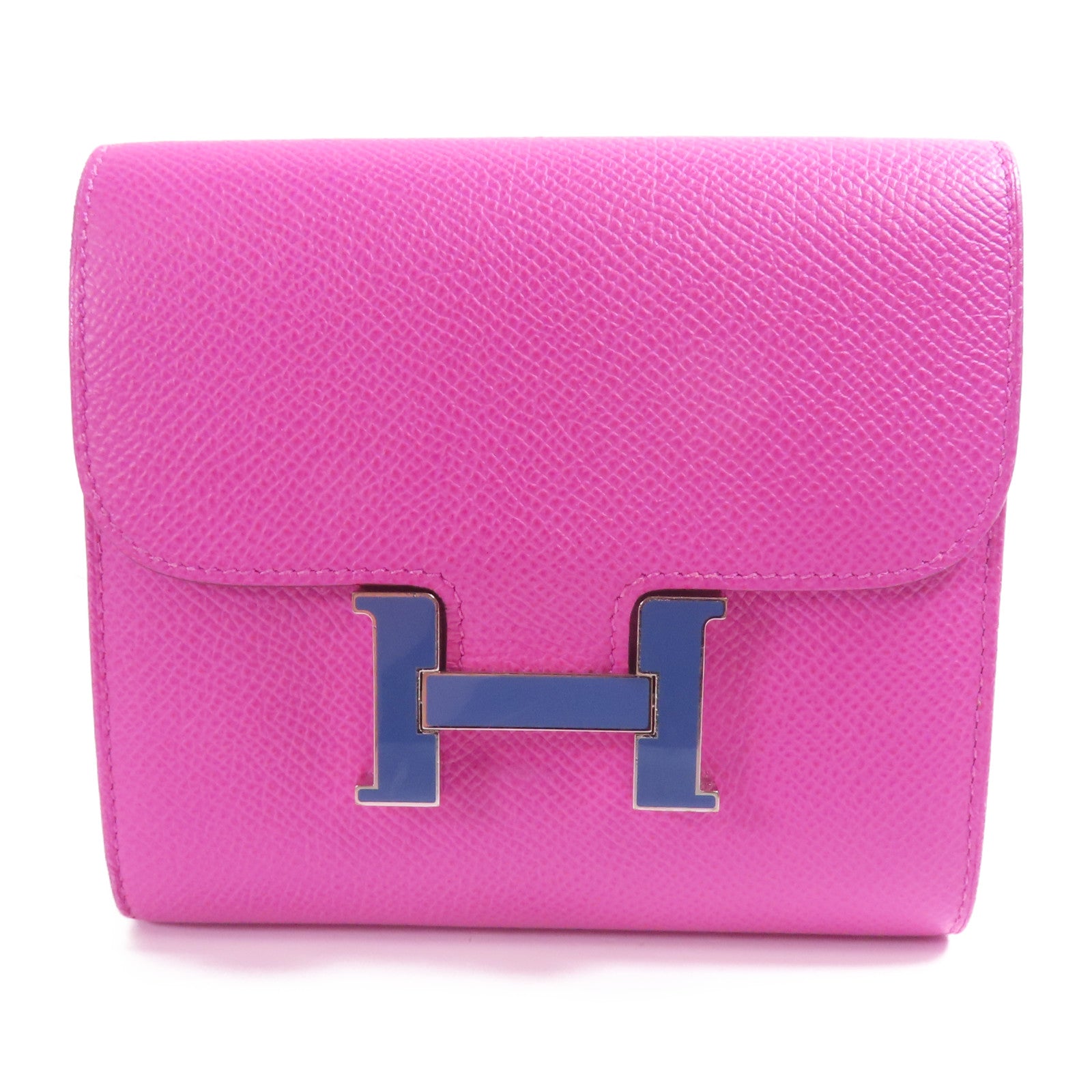 HERMES Epsom皮革Constance Wallet銀扣Magnolia