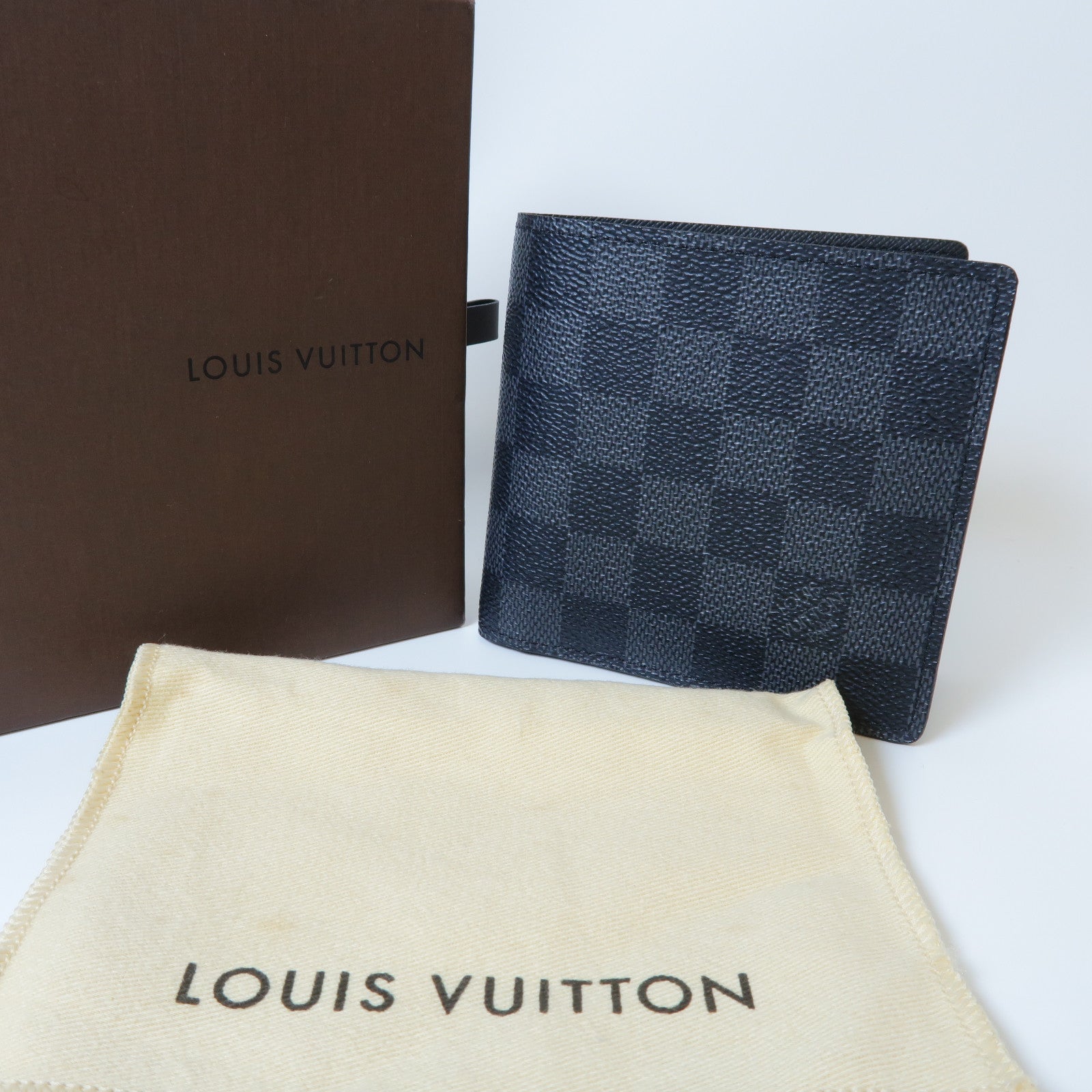 LOUIS VUITTON Damier Graphite Marco Wallet銀扣錢包黑色