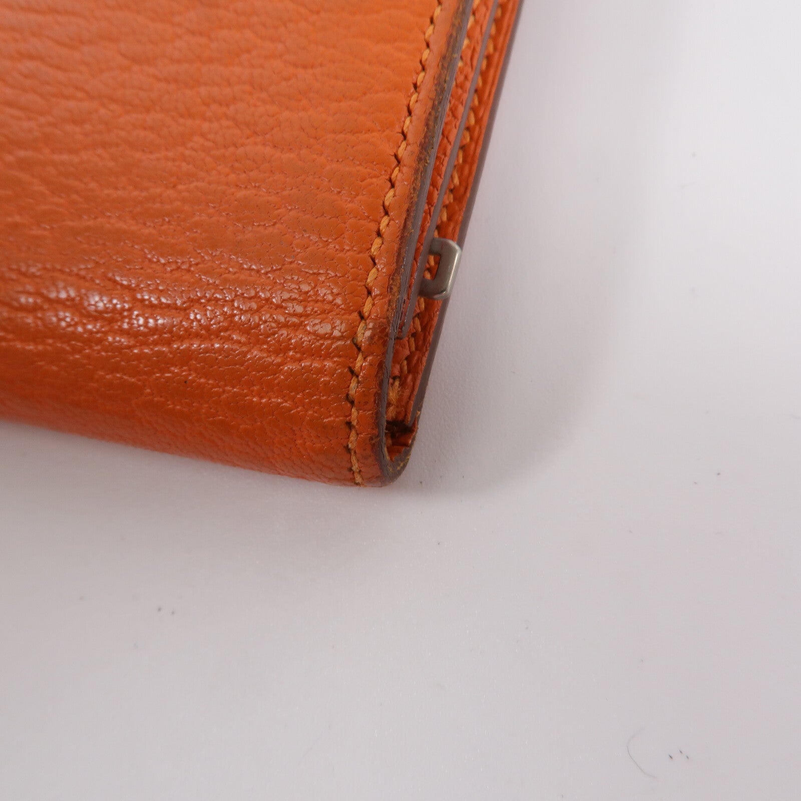 HERMES Chevre皮革Bearn Long Wallet銀包Feu