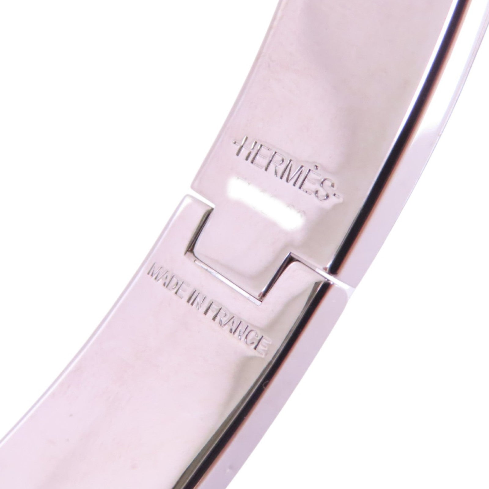 HERMES 金屬/琺瑯Clic H Bracelet銀扣手鐲