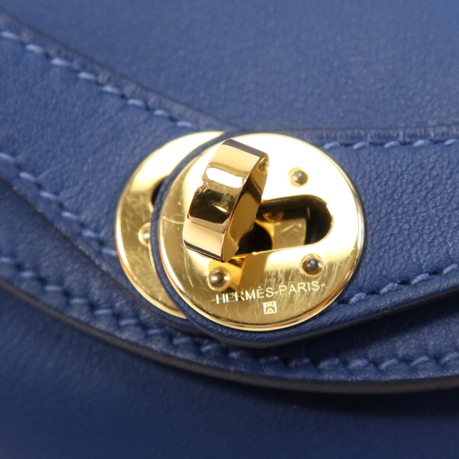 HERMES 【激減優惠】Swift皮革Mini Lindy金扣手挽肩背兩用袋Deep Blue