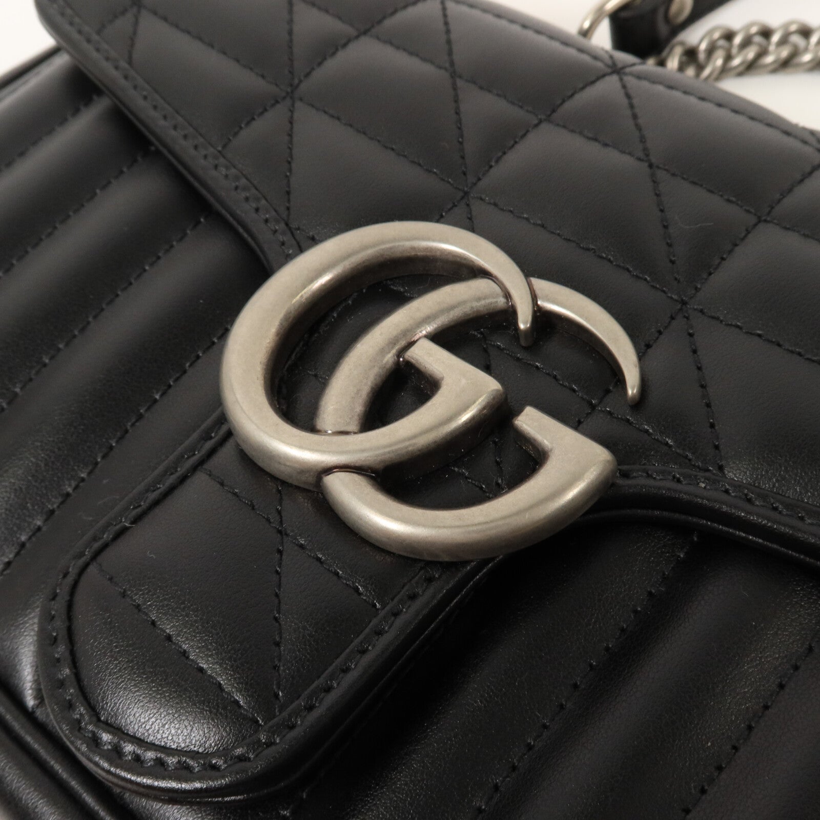 GUCCI 牛皮皮革GG Marmont Shoulder Bag鏈帶肩背袋