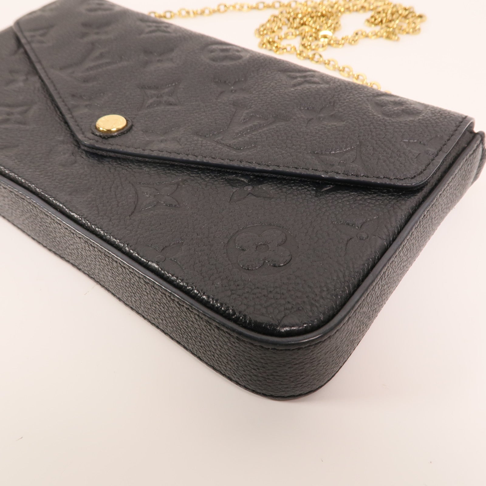 LOUIS VUITTON Monogram Empreinte Felicie Pochette 金扣鏈帶肩背袋