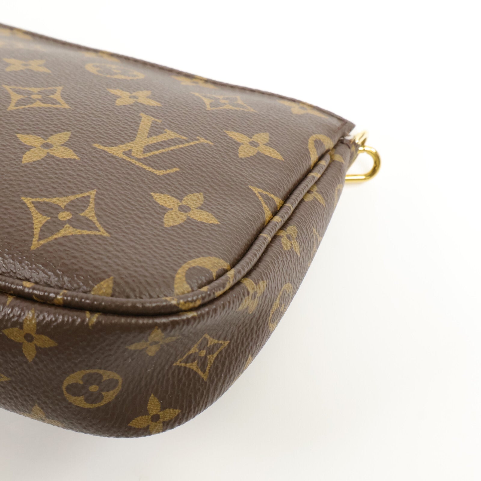LOUIS VUITTON Monogram Multi Pochette Accessoires金扣手挽肩背兩用袋棕色