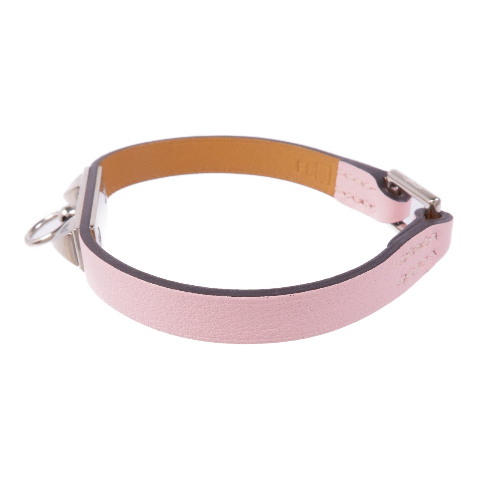 HERMES Swift皮革Rivale Mini Bracelet銀扣手帶