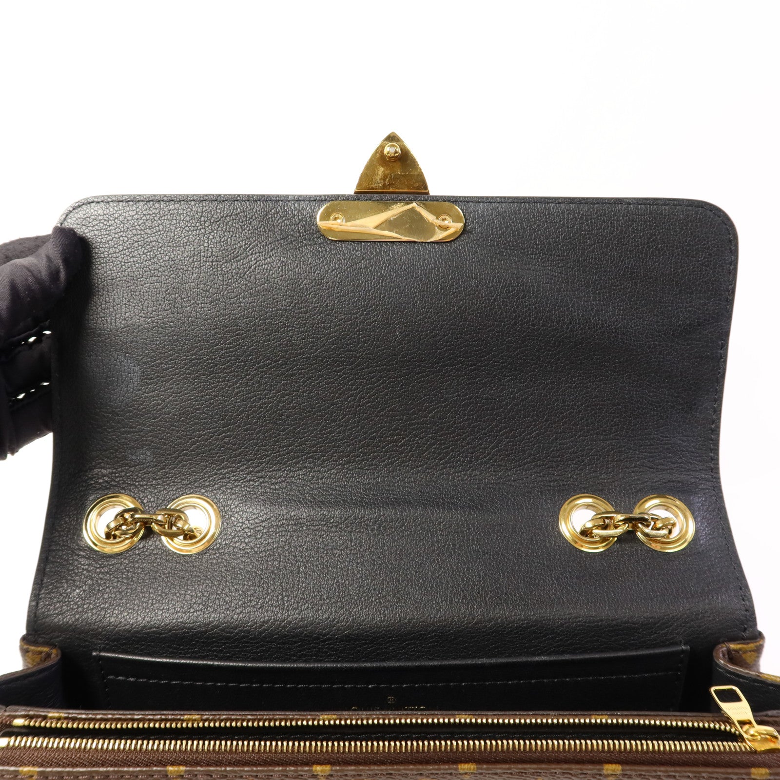 LOUIS VUITTON Monogram Marceau金扣肩背袋棕色