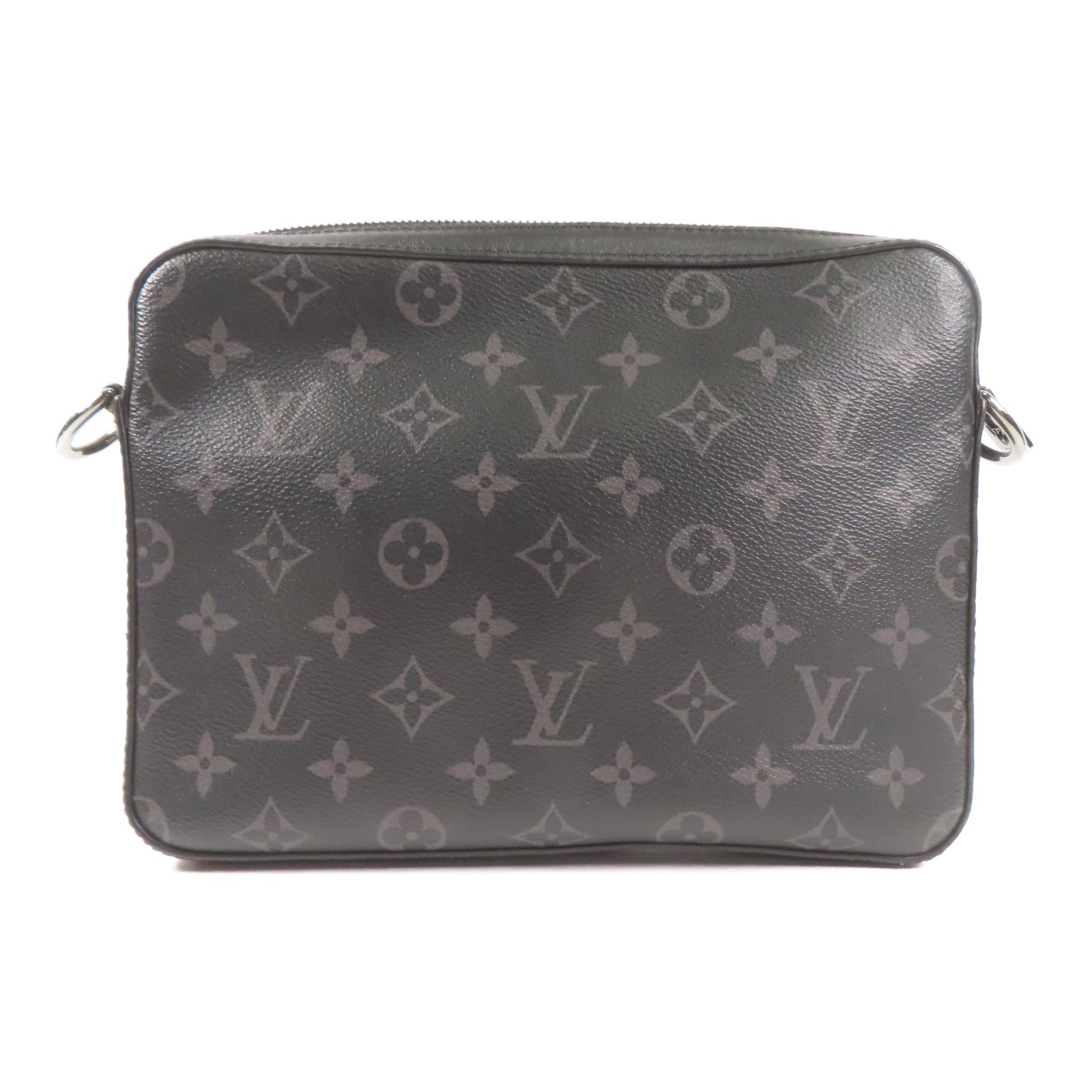 LOUIS VUITTON Monogram Eclipse Reverse Trio Messenger銀扣肩背袋