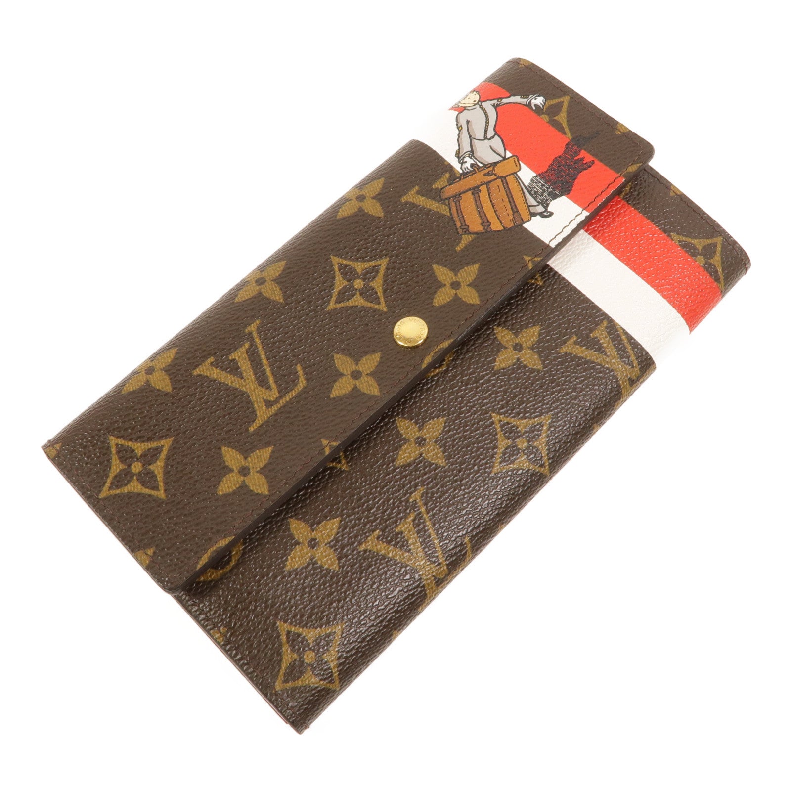 LOUIS VUITTON Monogram Groom Portefeuille Sarah長錢包