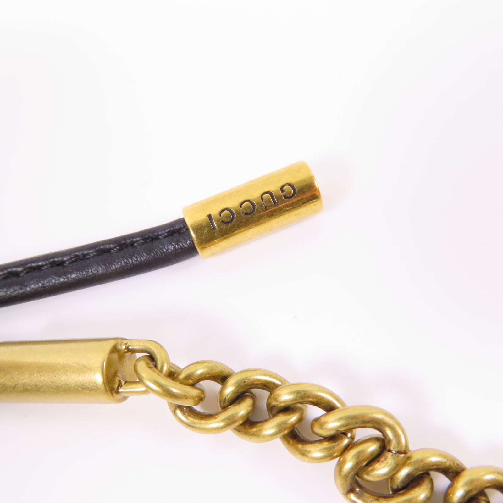 GUCCI GG GHW GG Marmont Mini Bucket Shoulder Chain Bag Calfskin Leather Black