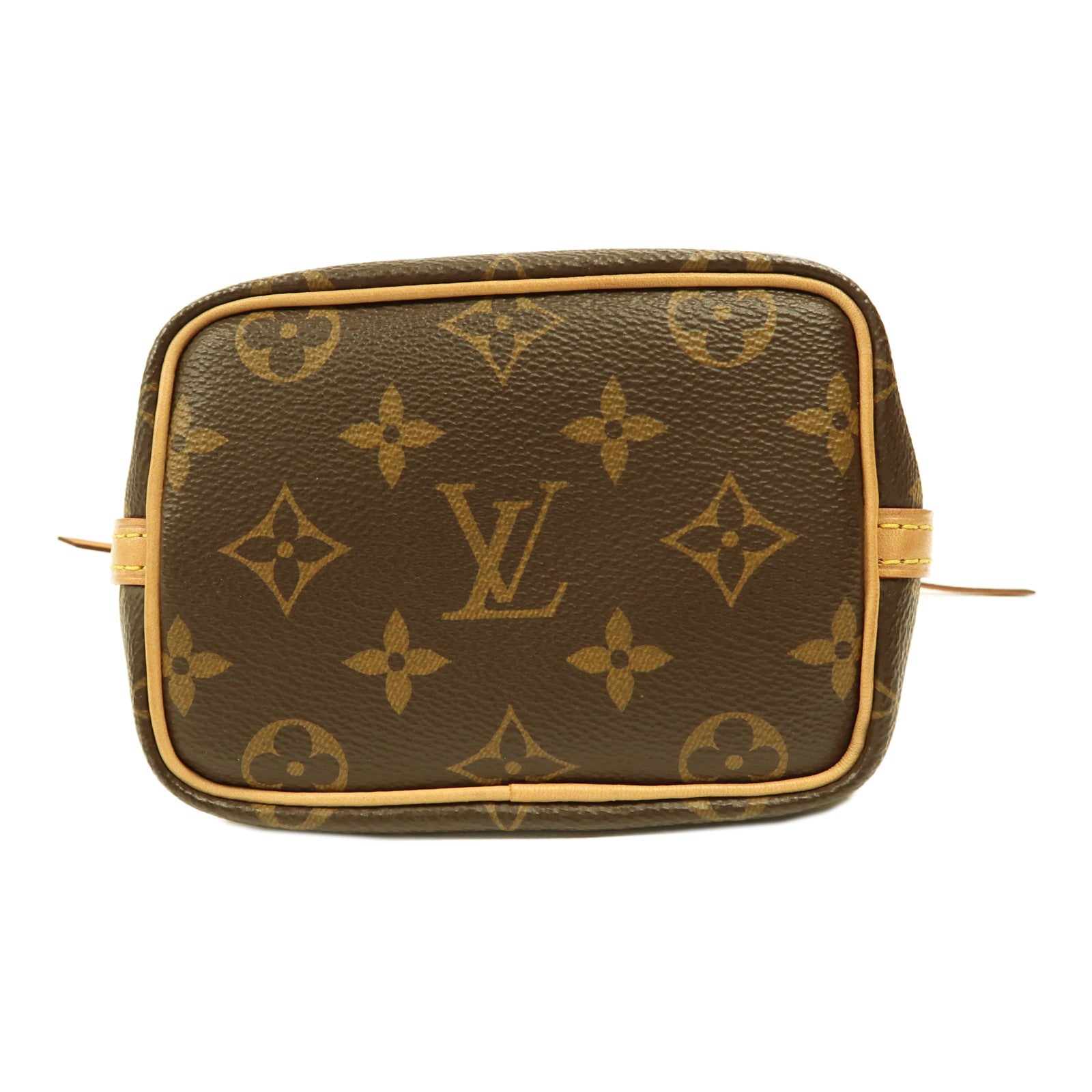 LOUIS VUITTON Monogram Nano Noe金扣肩背袋棕色