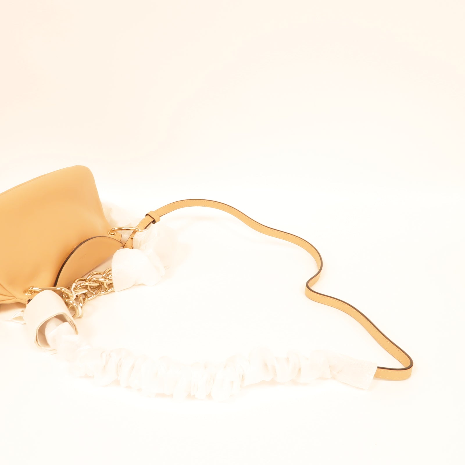 Chloe 【激減優惠】牛皮皮革2way Shoulder Bag金扣手挽肩背兩用袋杏色