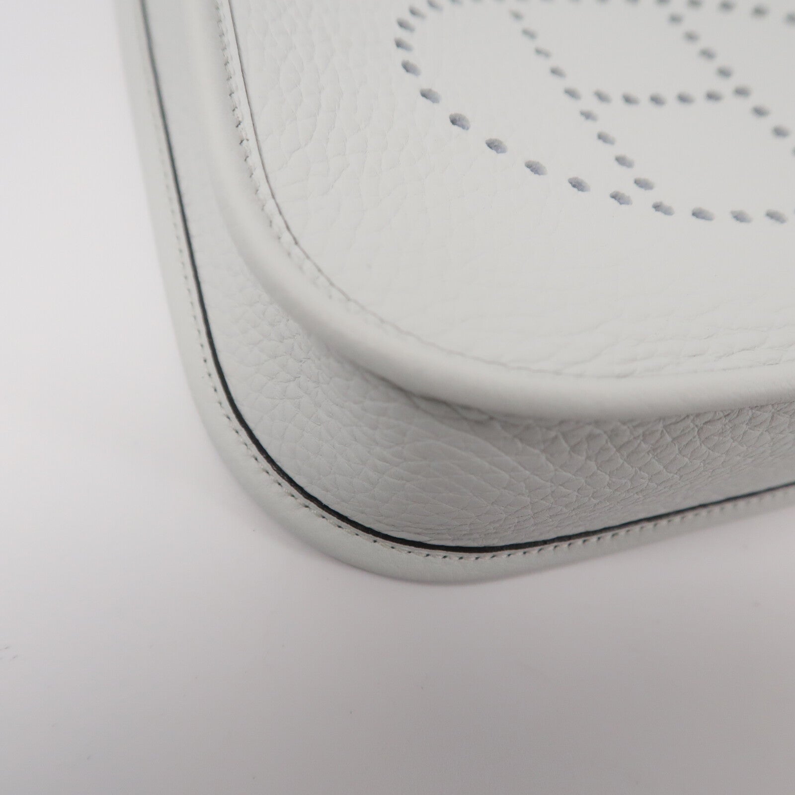 HERMES Clemence皮革Mini Evelyne手挽肩背兩用袋Gris Platine