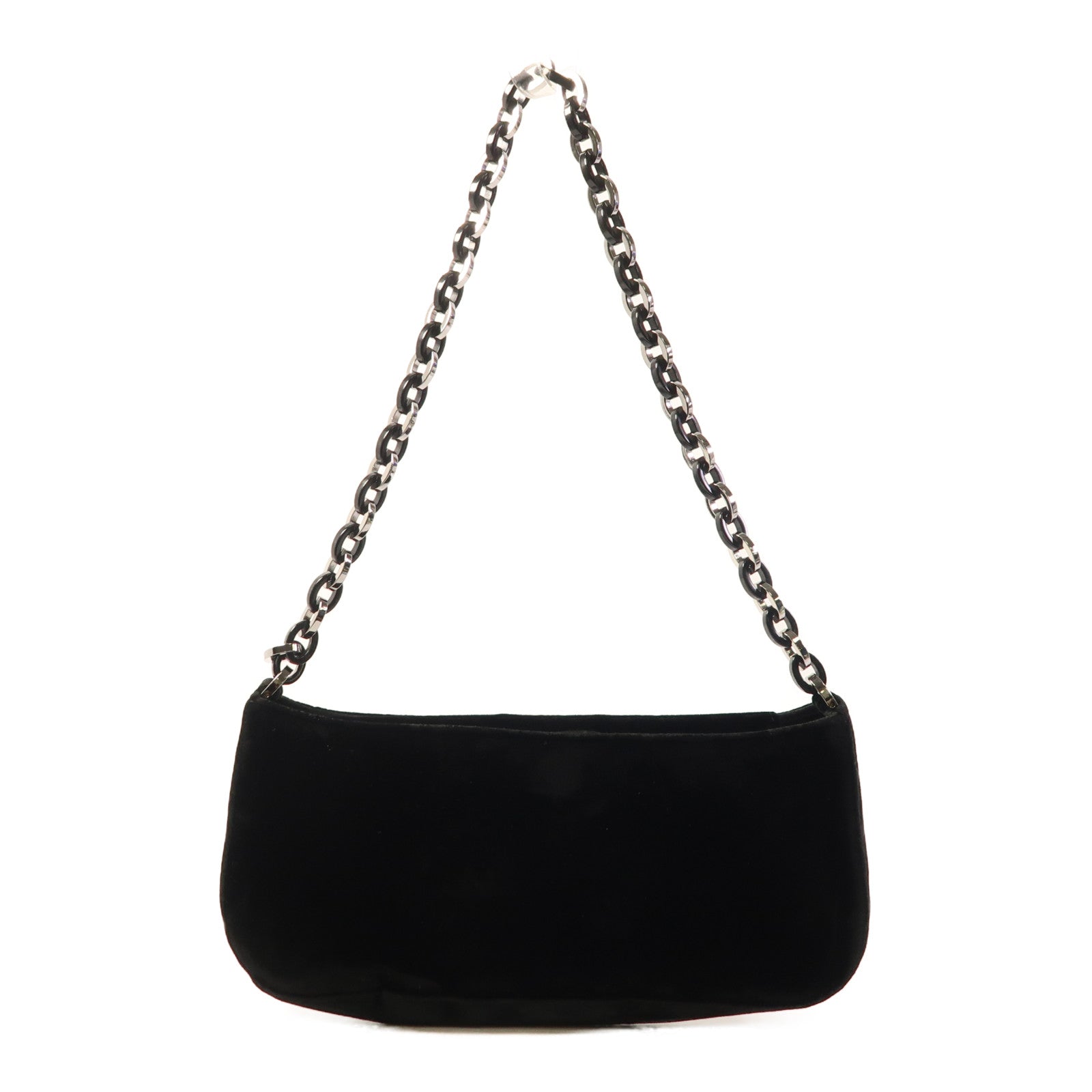 Salvatore Ferragamo 絨布Chain Shoulder鏈帶肩背袋