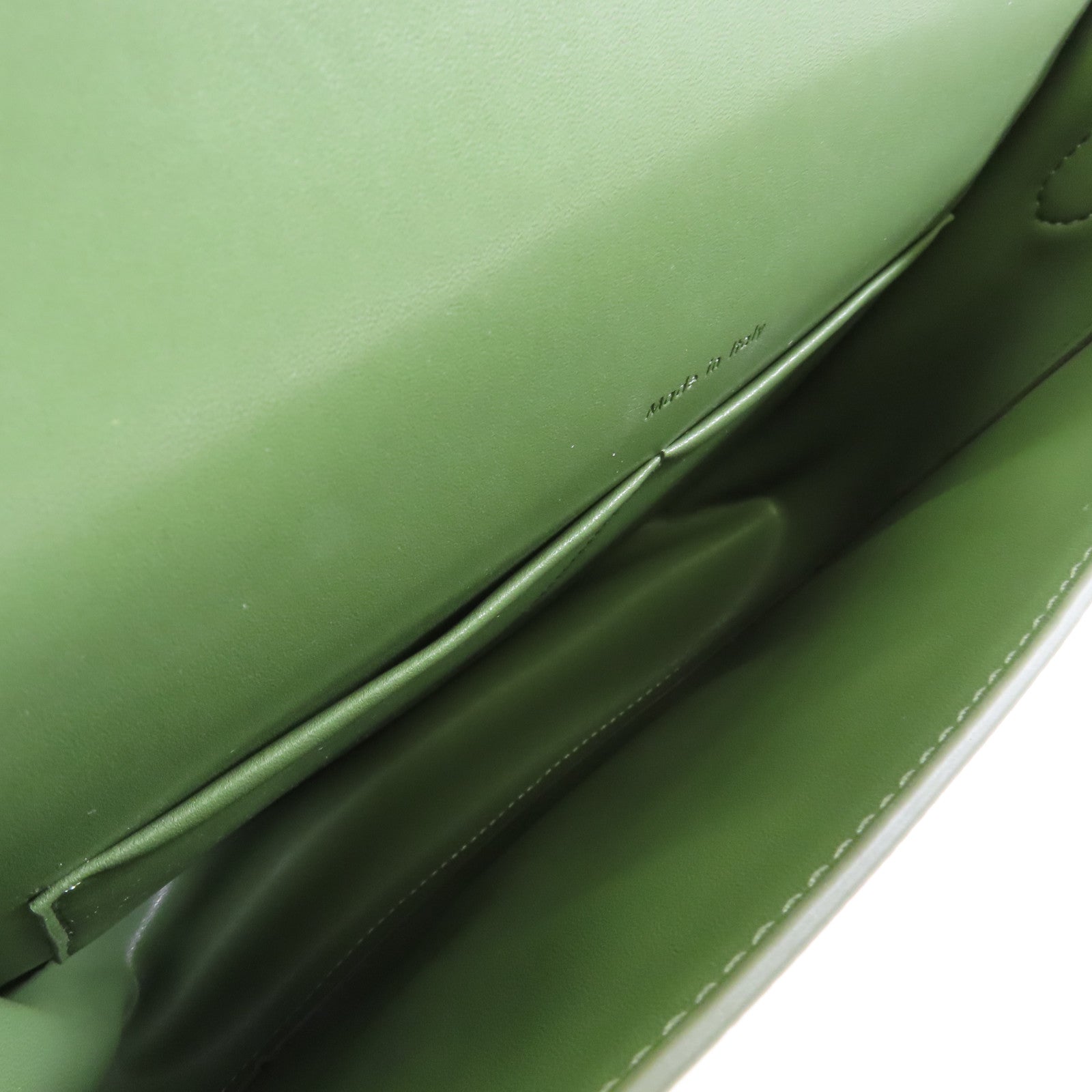 CELINE 牛皮皮革Troutteur Bag金扣肩背袋綠色