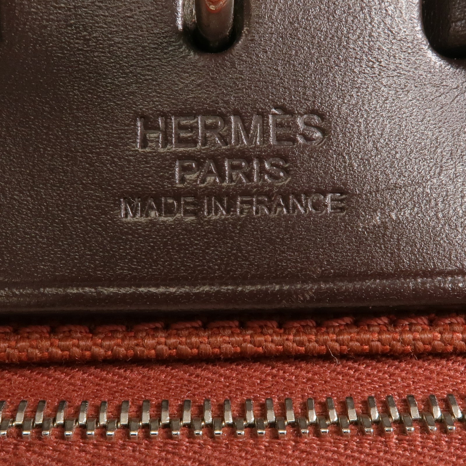 HERMES 帆布/皮革Herbag PM銀扣手挽肩背兩用袋Rouge Garance