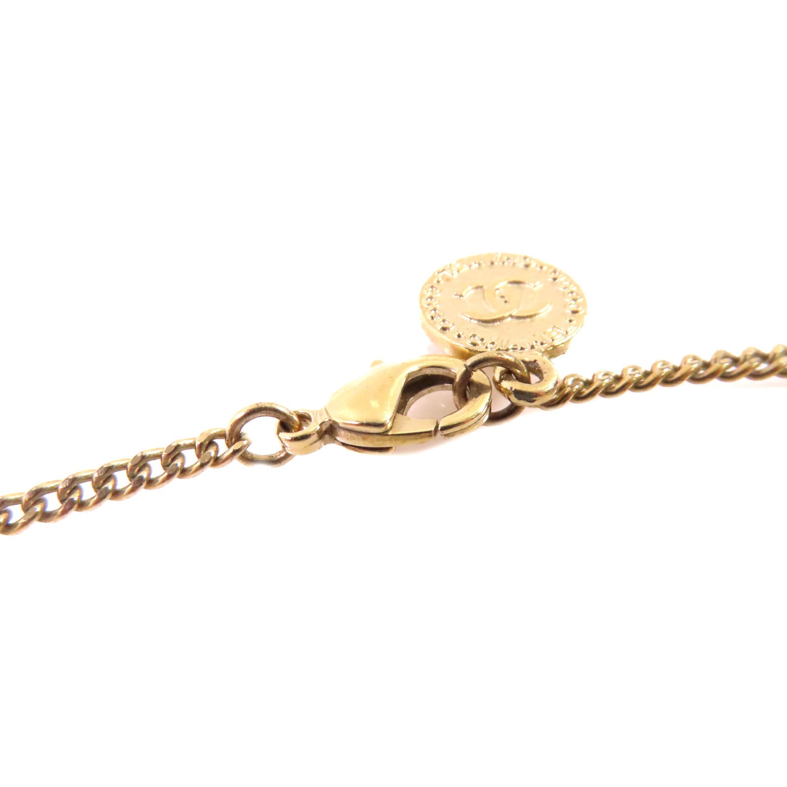 CHANEL 金屬/水鑽CC Necklace金扣項鏈金色