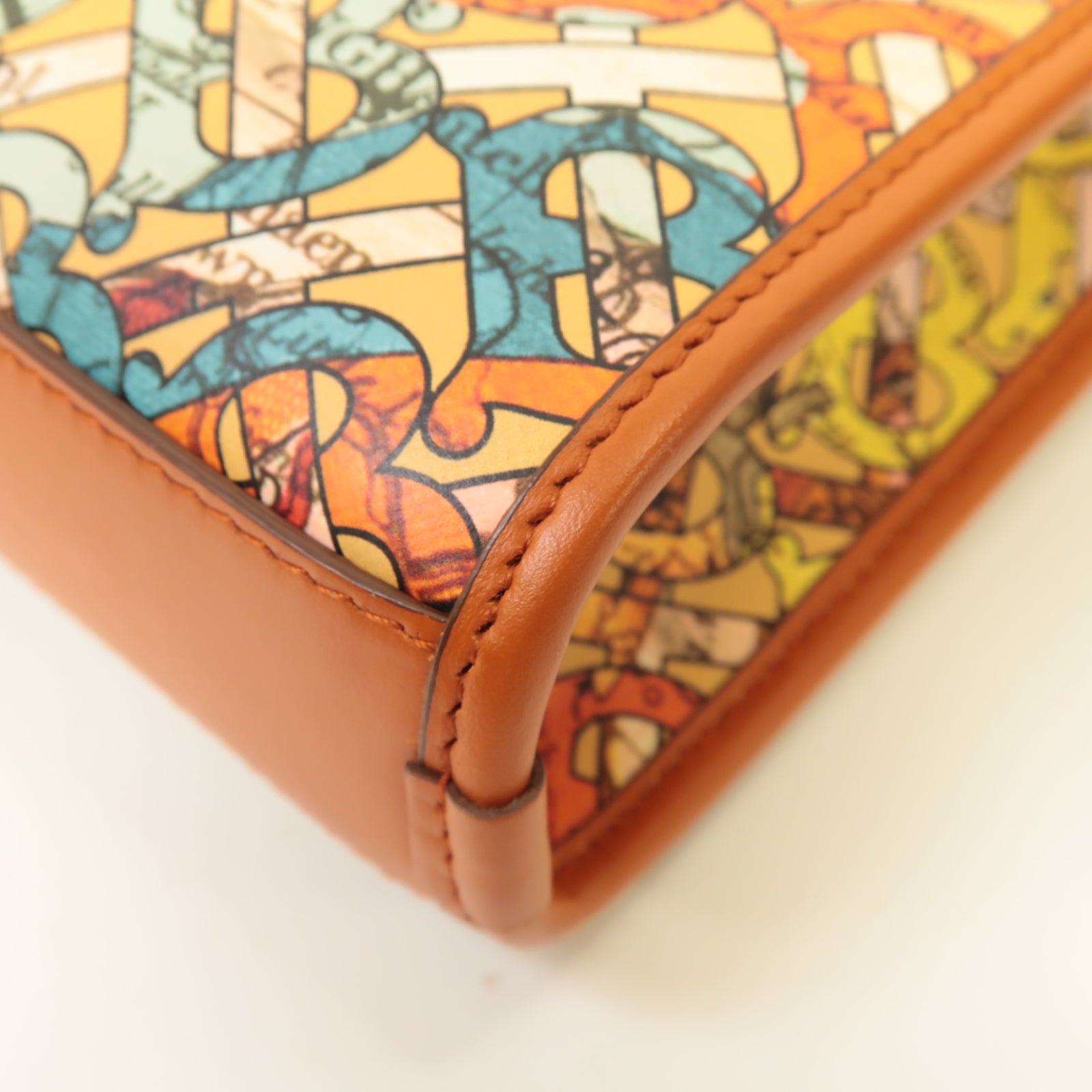 BURBERRY 【激減優惠】皮革2way Shoulder Bag金扣手挽肩背兩用袋棕色/彩色