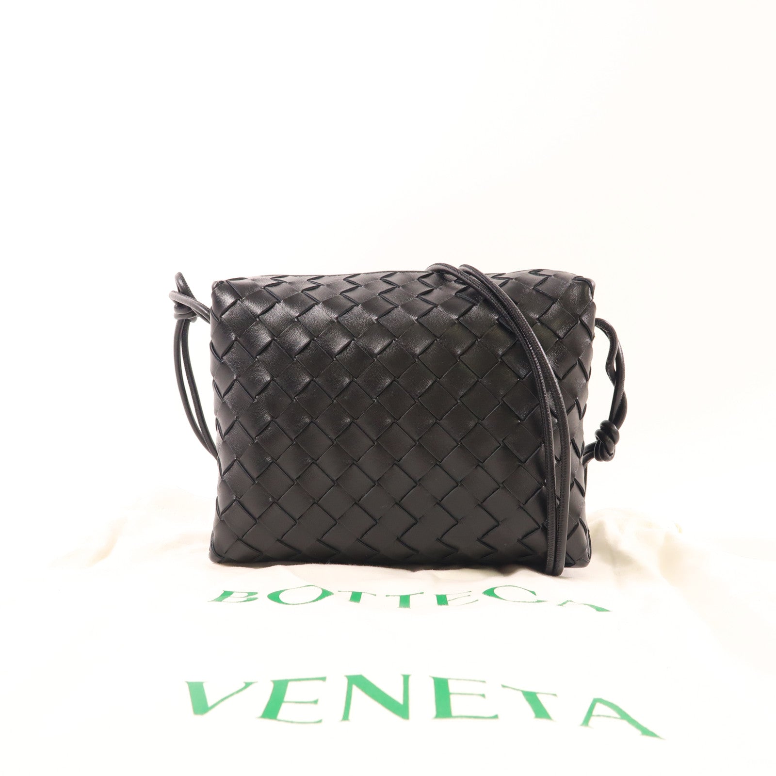 BOTTEGA VENETA 【激減優惠】織紋皮革Loop Camera Bag金扣肩背袋