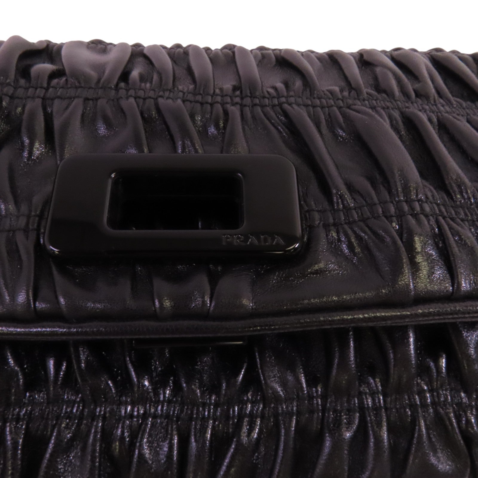PRADA 【激減優惠】牛皮皮革Capretto Graufre Clutch手拿包