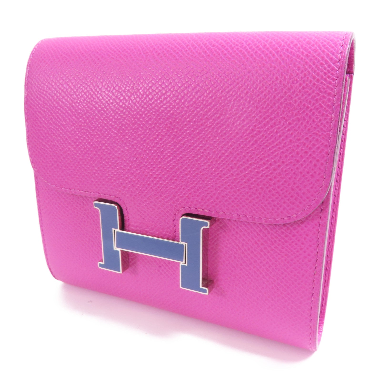 HERMES Epsom皮革Constance Wallet銀扣Magnolia