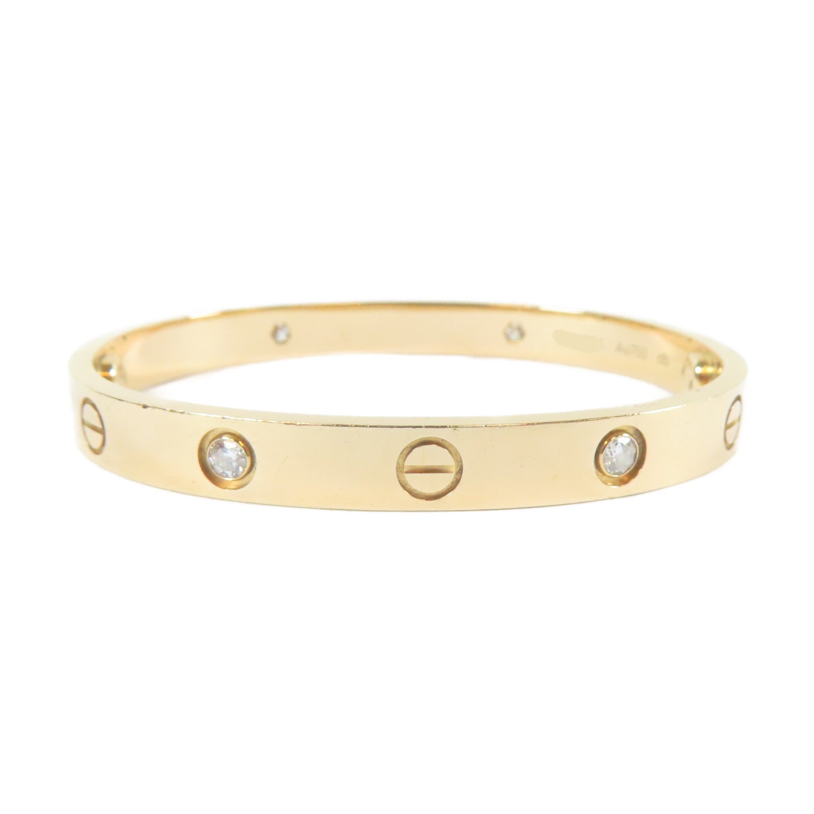 CARTIER 18K黃金Love Bracelet 4 Diamond手鐲Cartier#16/#15cm