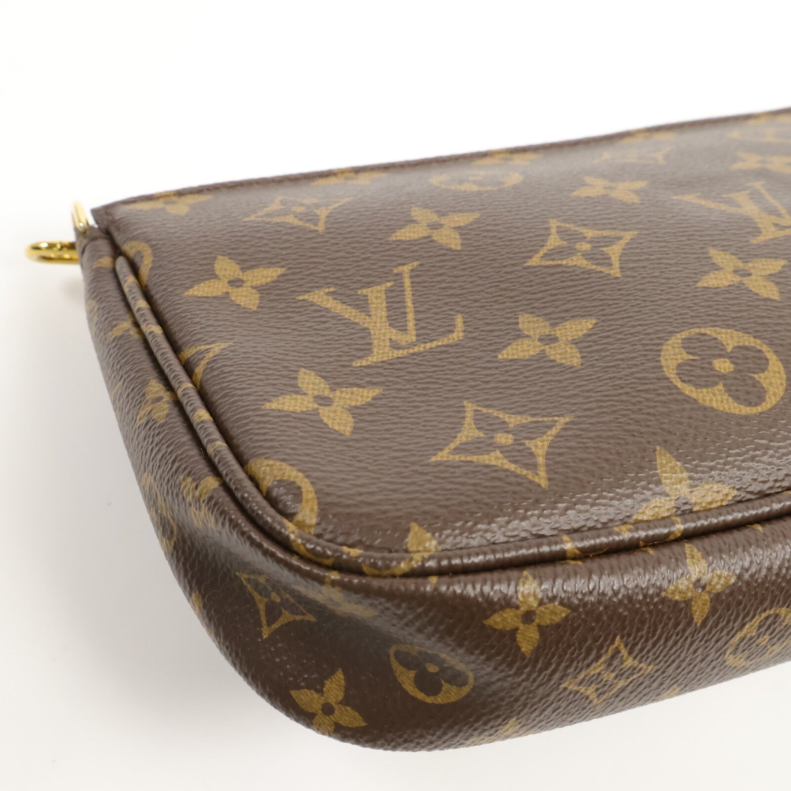 LOUIS VUITTON Monogram Multi Pochette Accessoires金扣手挽肩背兩用袋棕色