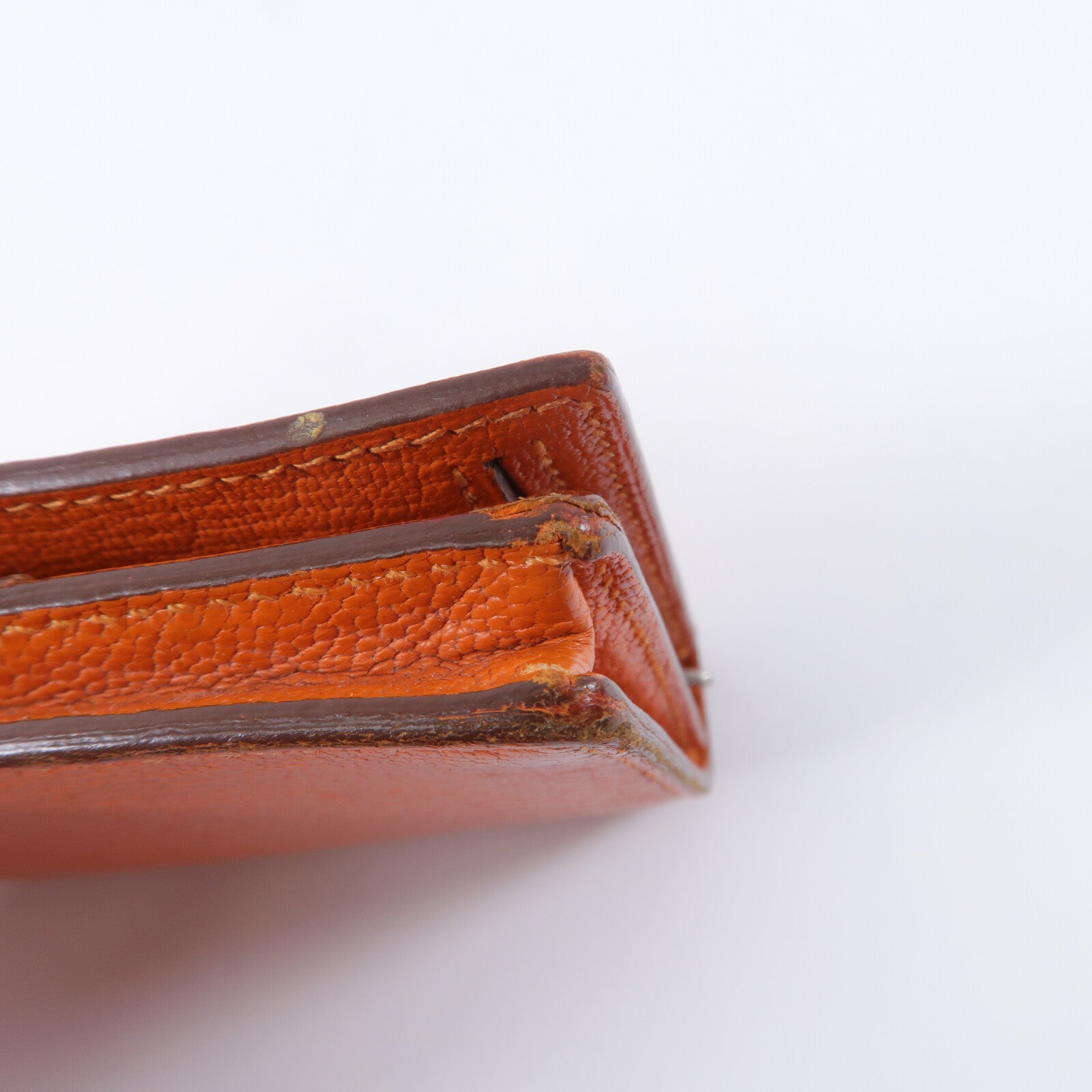 HERMES Chevre皮革Bearn Long Wallet銀包Feu