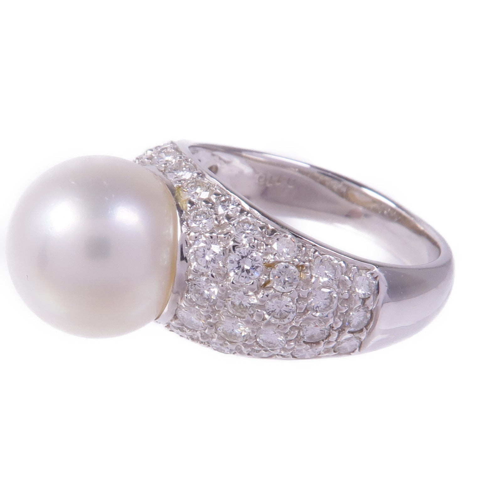 JEWELRY 18K白金Pearl Diamond Ring珍珠/鑽石戒指US#5