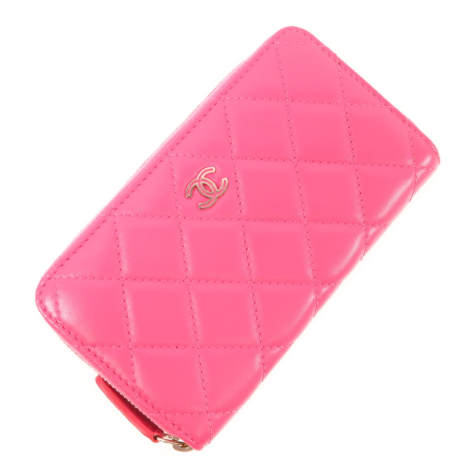 CHANEL 羊皮皮革Long Wallet金扣長錢包