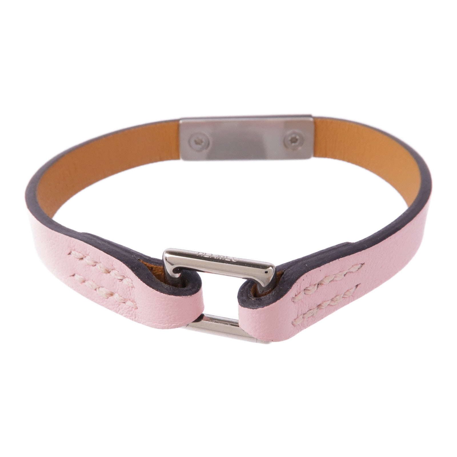 HERMES Swift皮革Rivale Mini Bracelet銀扣手帶