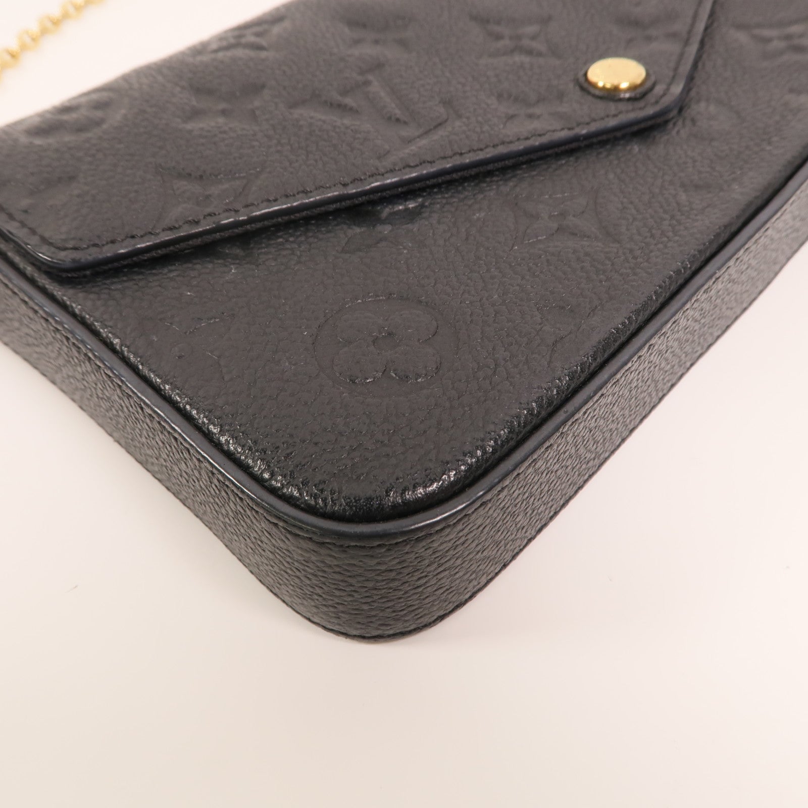 LOUIS VUITTON Monogram Empreinte Felicie Pochette 金扣鏈帶肩背袋