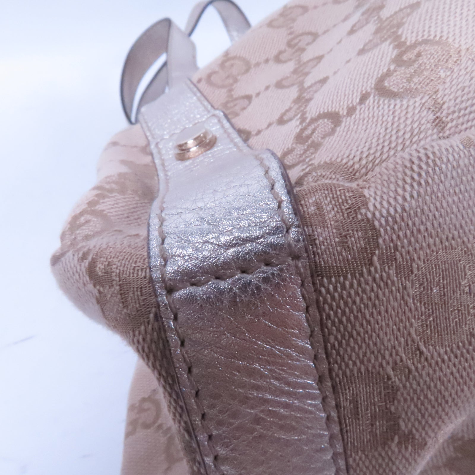 GUCCI (PRICE DOWN) GG GHW Shoulder Bag 130736 Canvas Beige