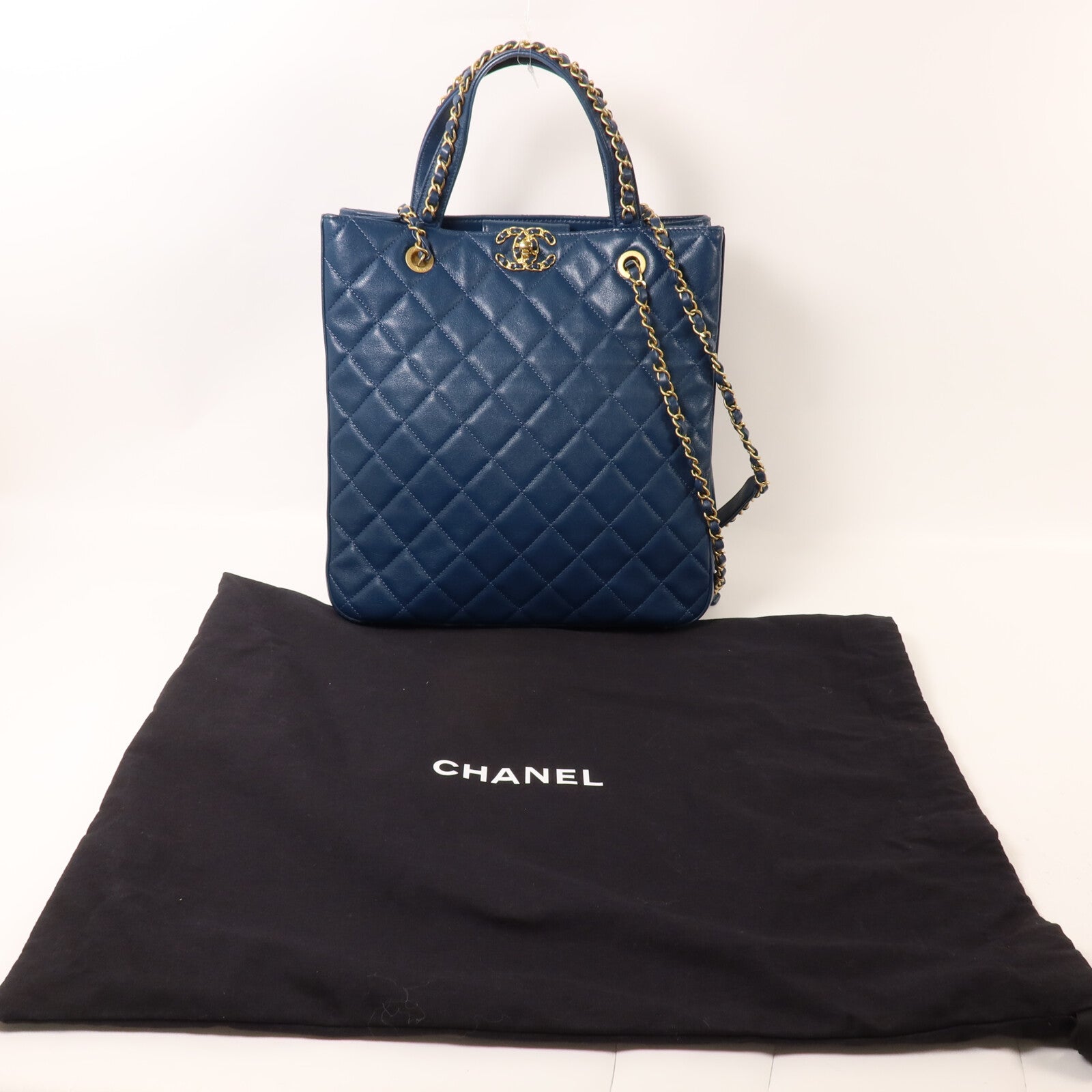 CHANEL 牛皮皮革Chanel 19 Tote Bag鏈帶手挽肩背兩用袋