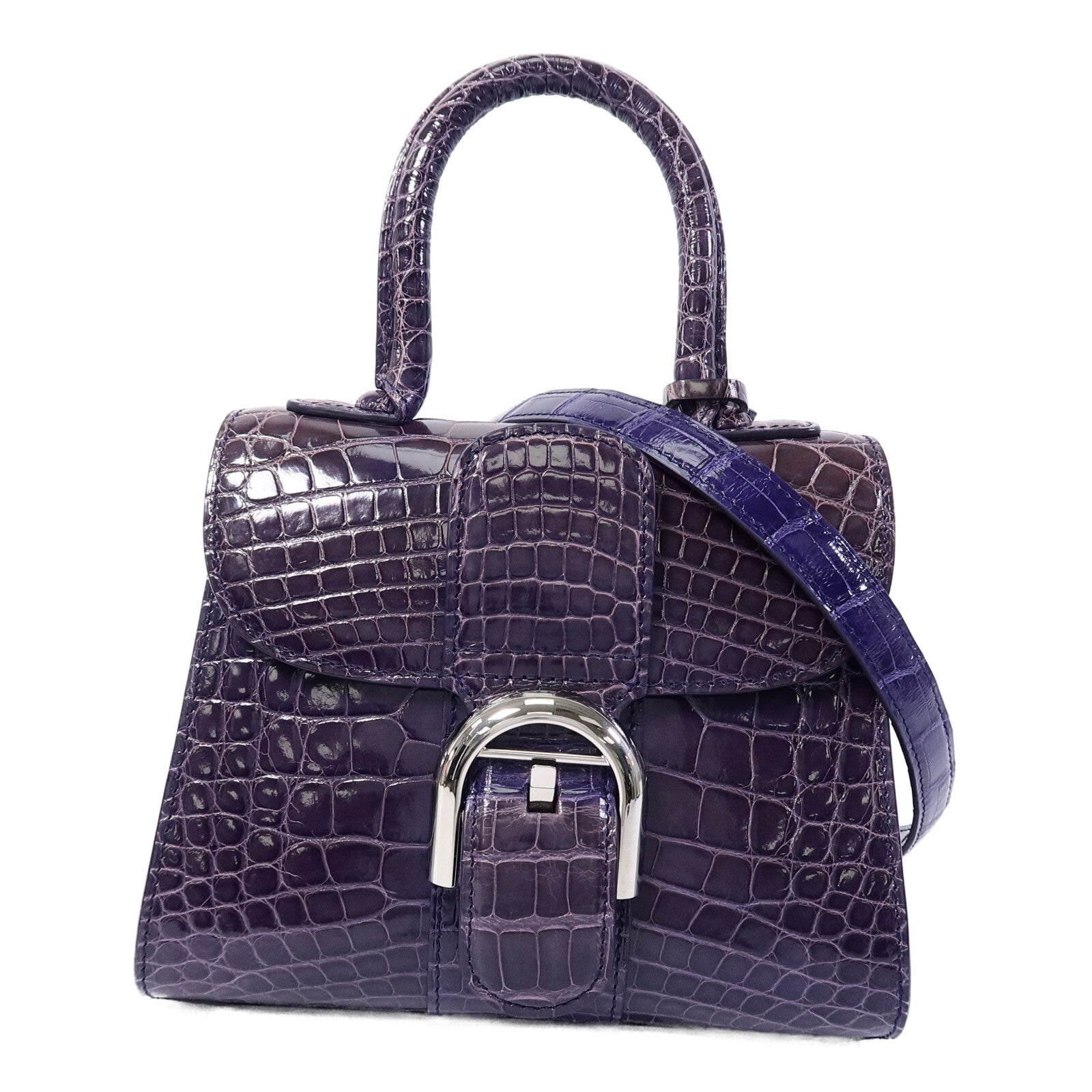 Delvaux 鱷魚皮革Brillant Mini手挽肩背兩用袋