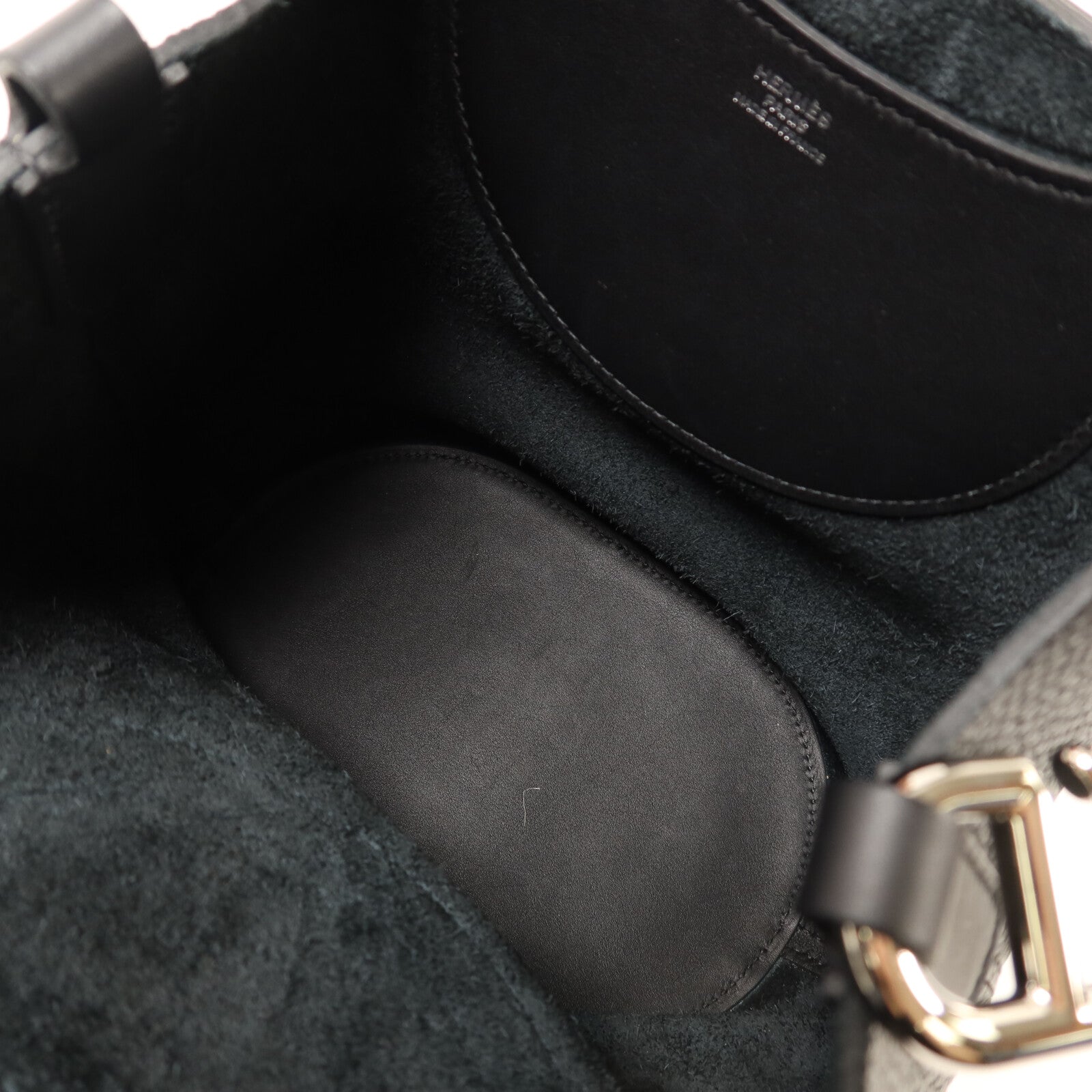 HERMES Clemence皮革In The Loop 18銀扣手挽袋Noir