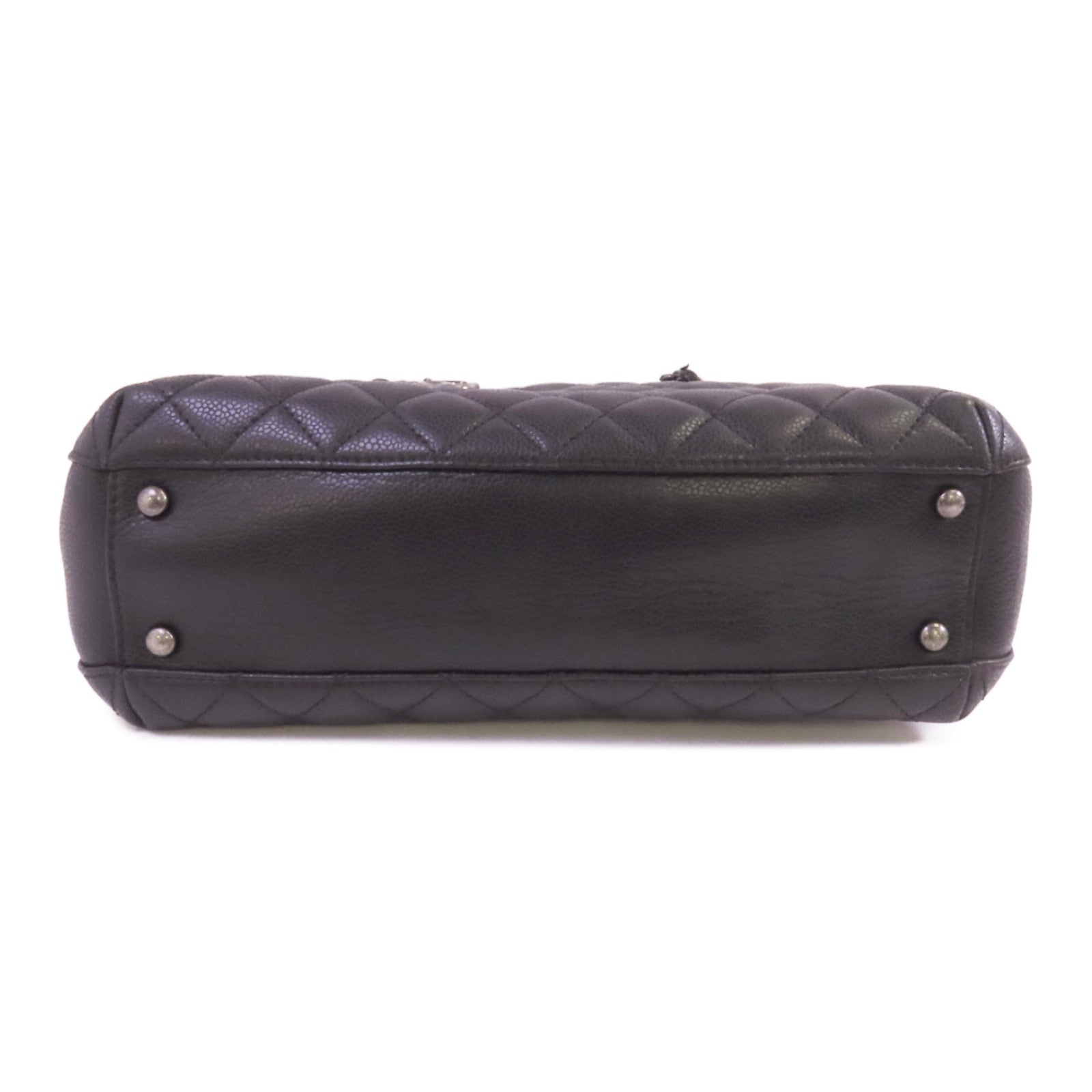 CHANEL 牛皮皮革Tote Bag銀扣鏈帶肩背袋