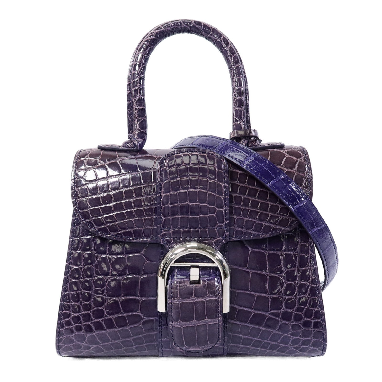 Delvaux 鱷魚皮革Brillant Mini手挽肩背兩用袋