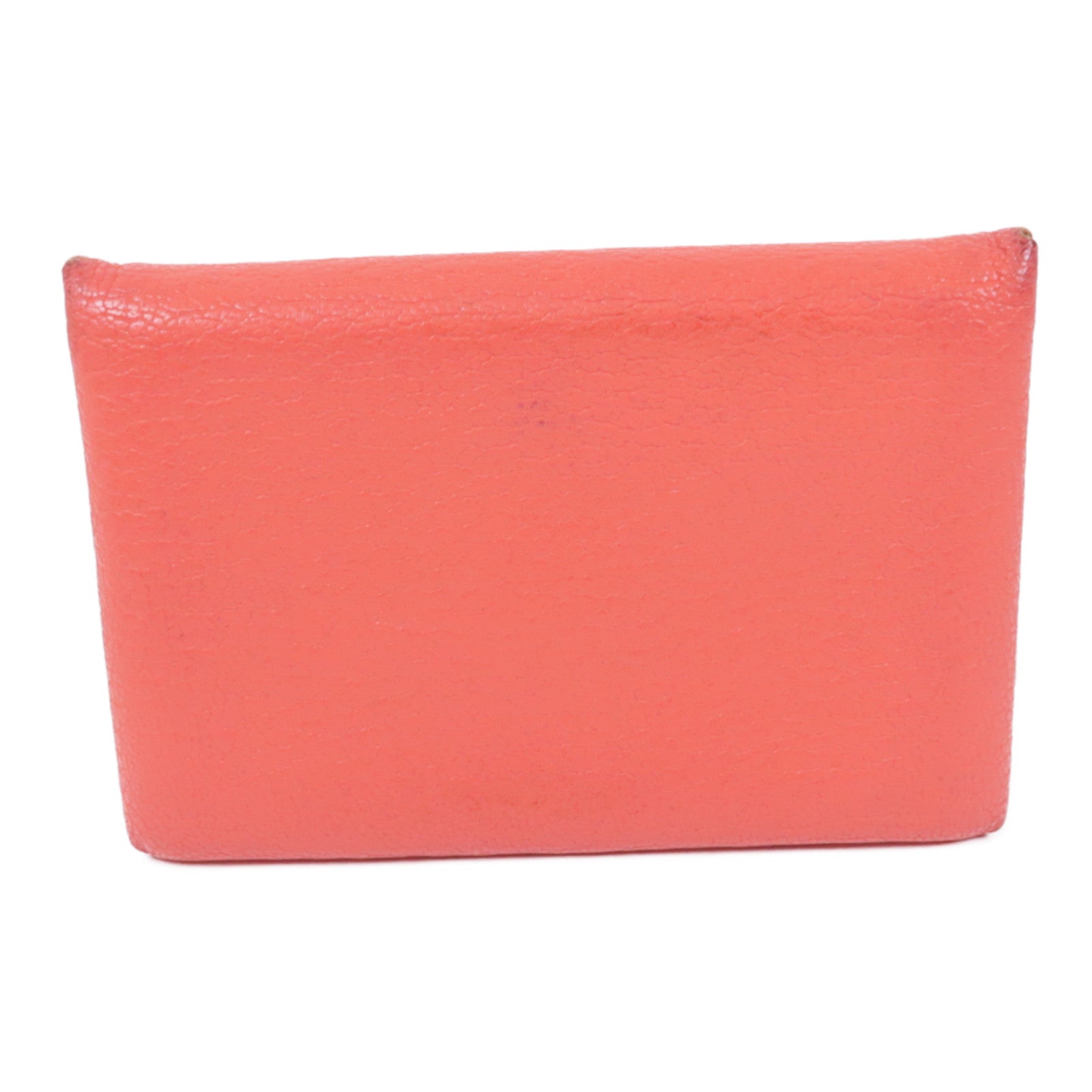 HERMES PHW Calvi Card Case Chevre Leather Red