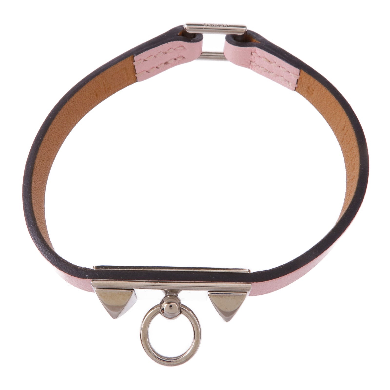 HERMES Swift皮革Rivale Mini Bracelet銀扣手帶