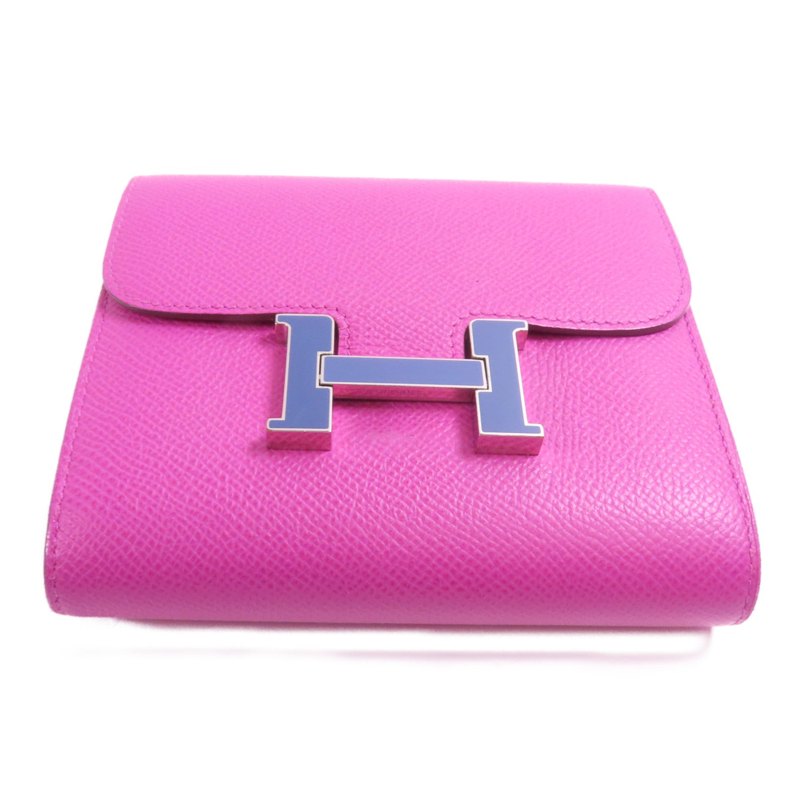 HERMES Epsom皮革Constance Wallet銀扣Magnolia