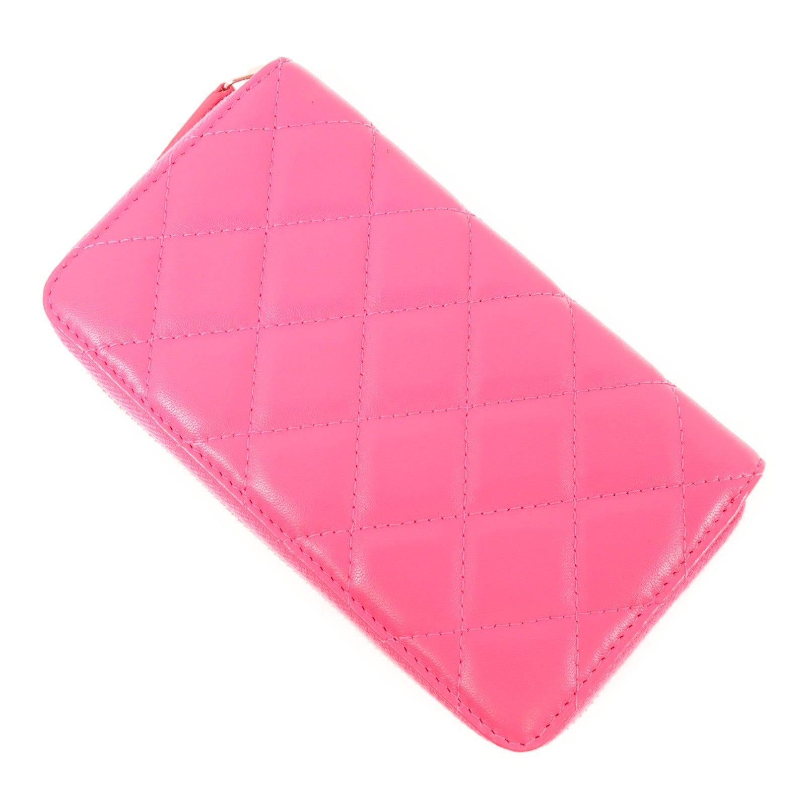 CHANEL 羊皮皮革Long Wallet金扣長錢包
