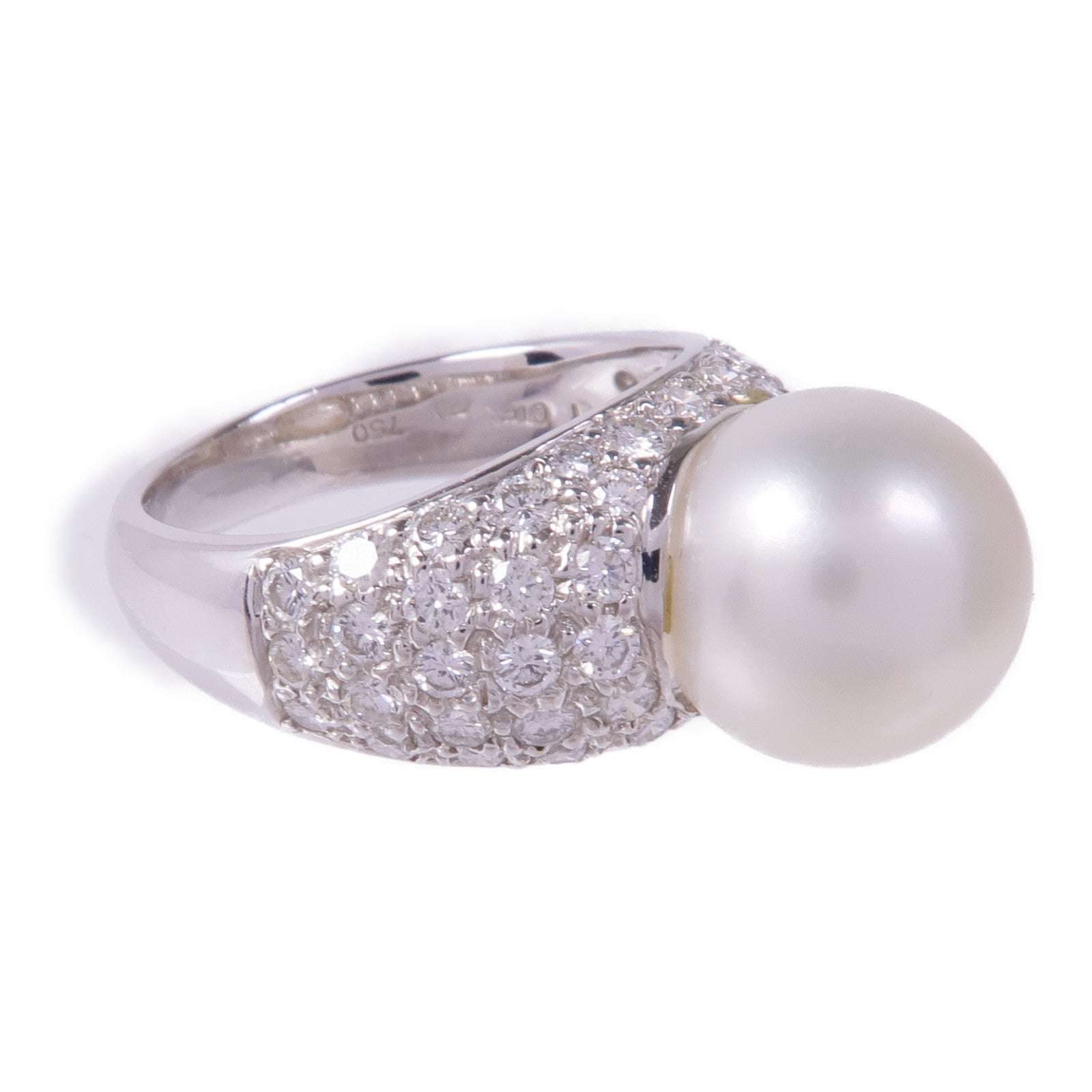 JEWELRY 18K白金Pearl Diamond Ring珍珠/鑽石戒指US#5