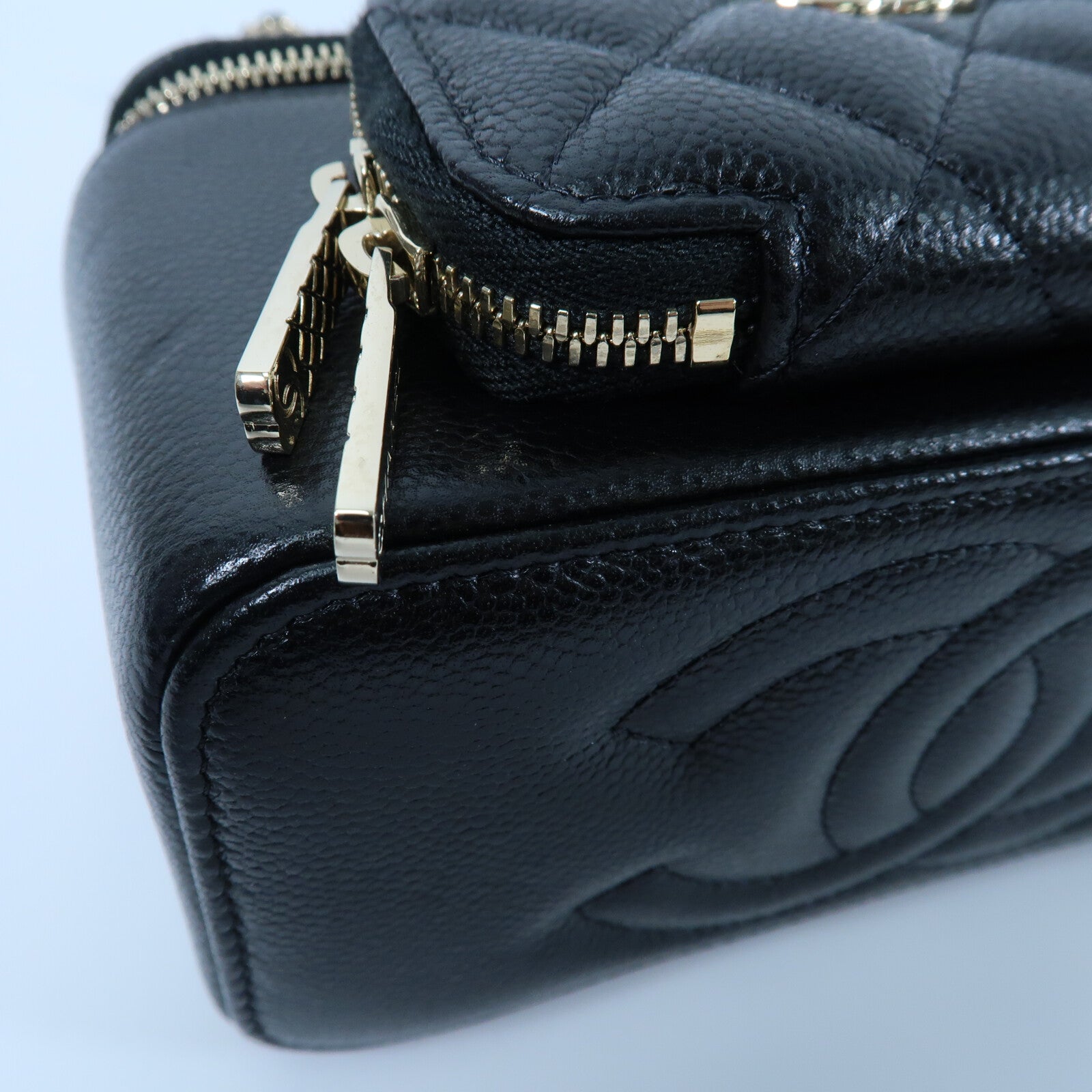CHANEL 牛皮皮革Vanity Case鏈帶手挽肩背兩用袋