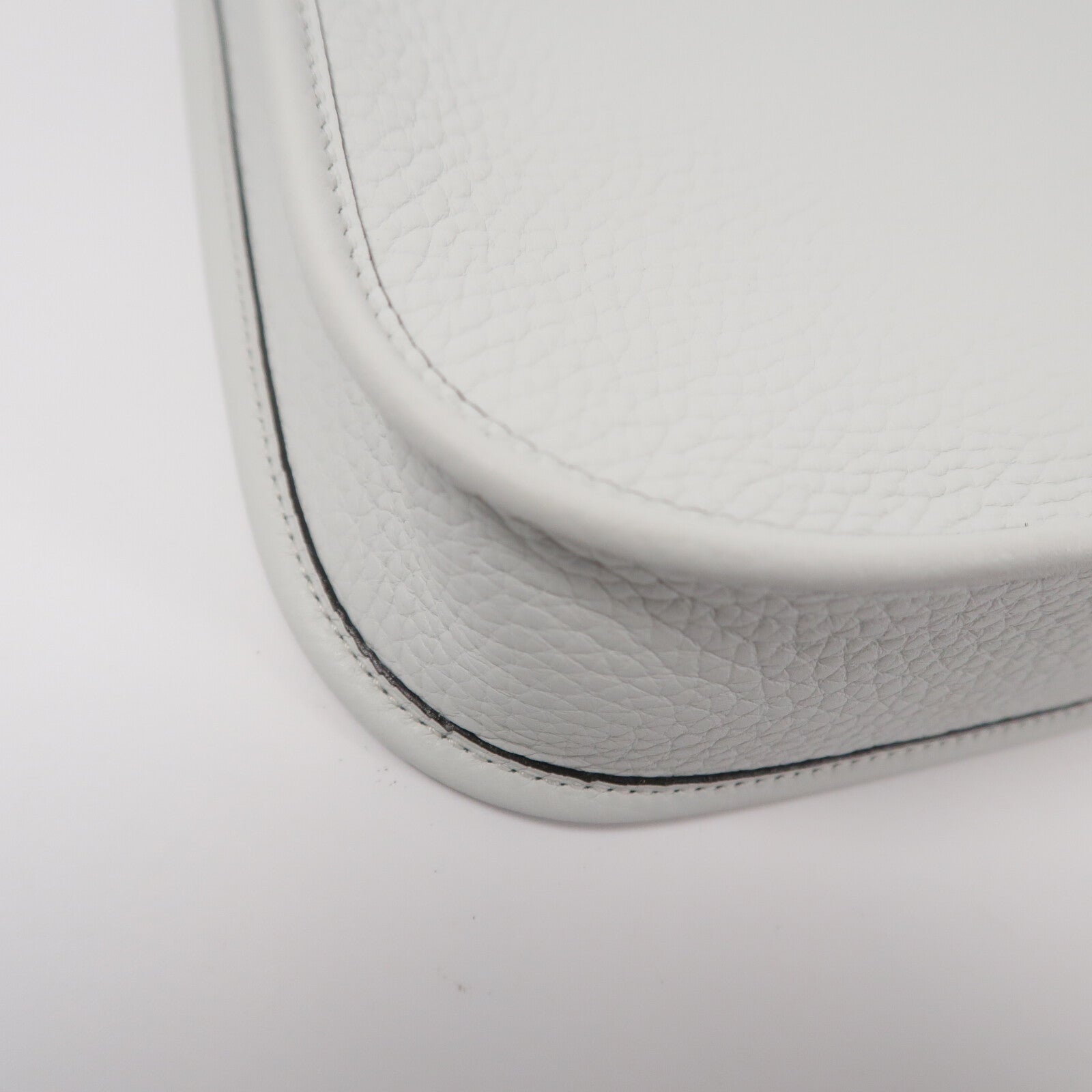 HERMES Clemence皮革Mini Evelyne手挽肩背兩用袋Gris Platine