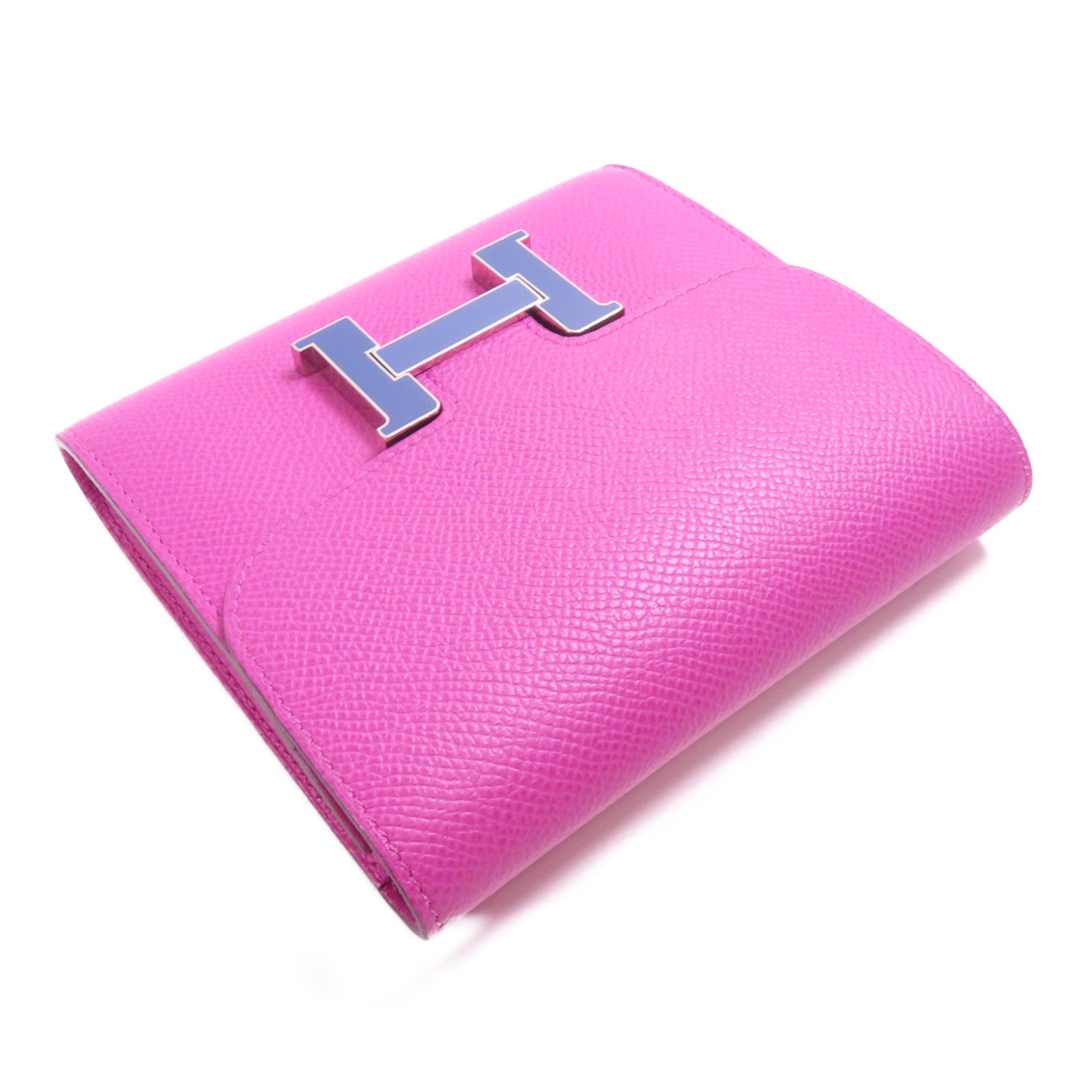 HERMES Epsom皮革Constance Wallet銀扣Magnolia