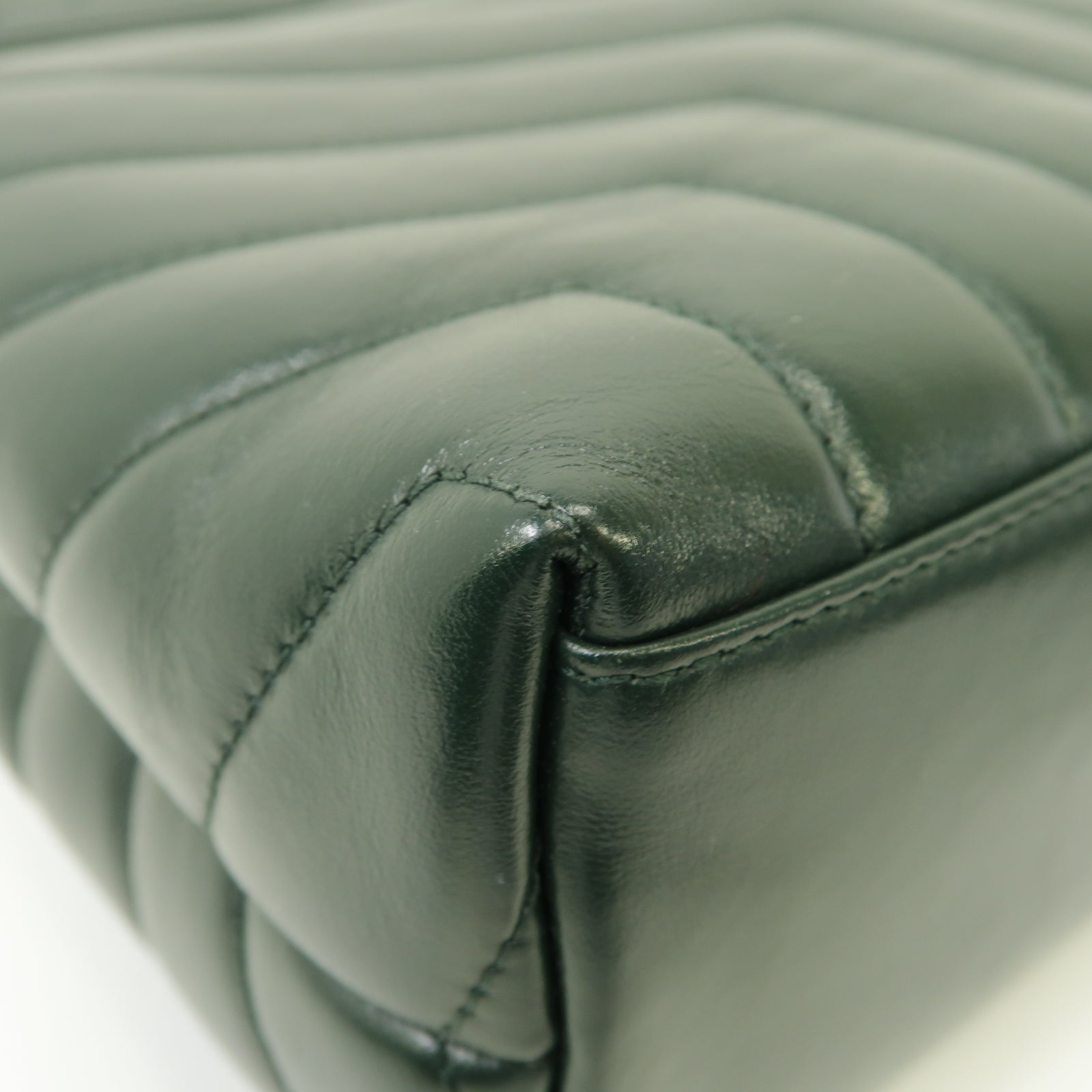 YVES SAINT LAURENT 【激減優惠】牛皮皮革Chain Shoulder Bag金扣鏈帶肩背袋深綠色