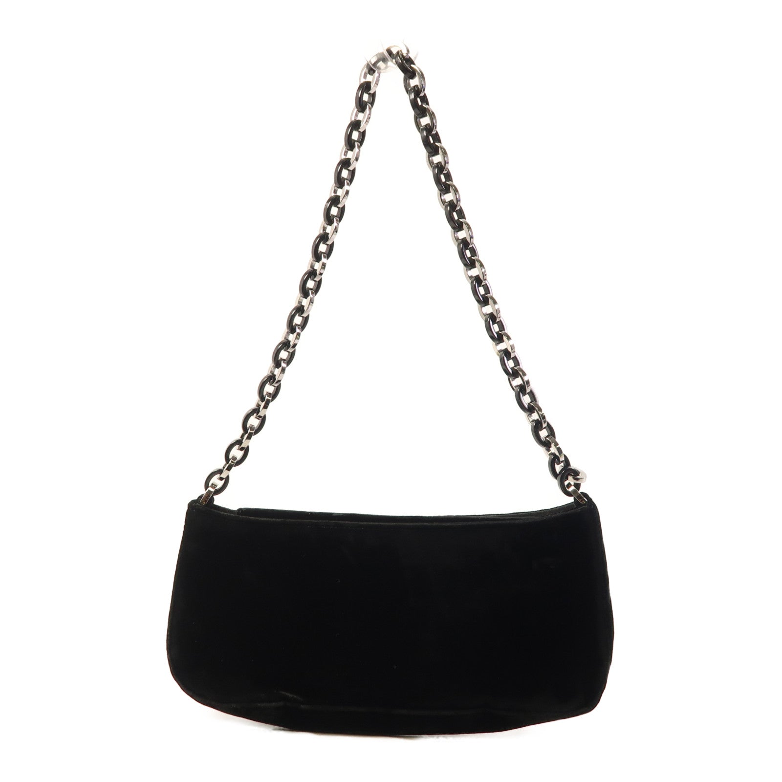 Salvatore Ferragamo 絨布Chain Shoulder鏈帶肩背袋