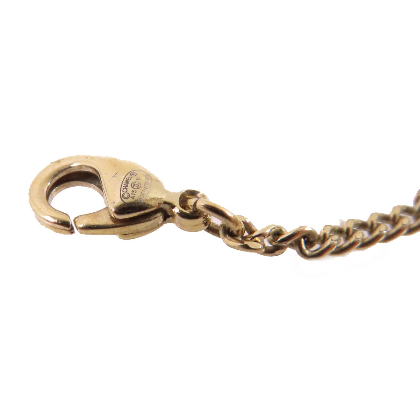 CHANEL 金屬/水鑽CC Necklace金扣項鏈金色