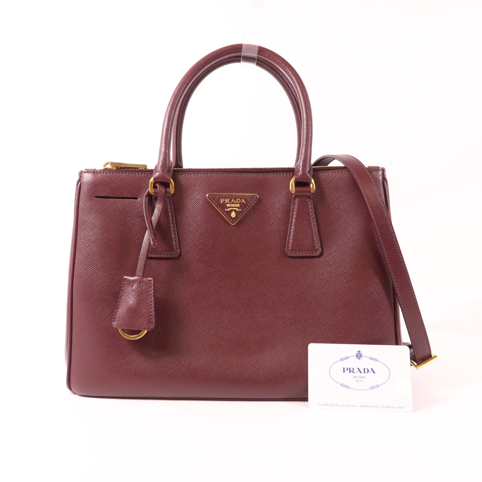 PRADA 牛皮皮革Shoulder Bag金扣手挽肩背兩用袋