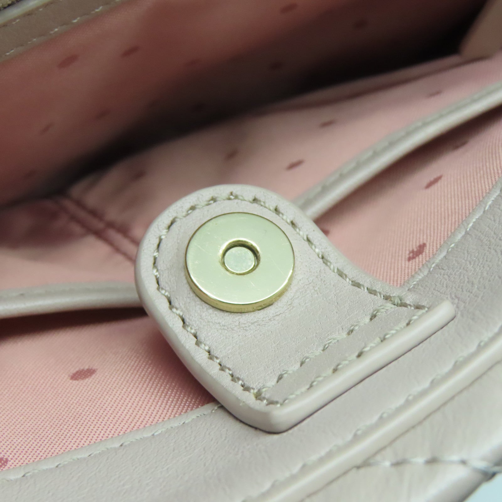 Kate Spade 菱格牛皮皮革Tote Bag銀扣鏈帶肩背袋灰色